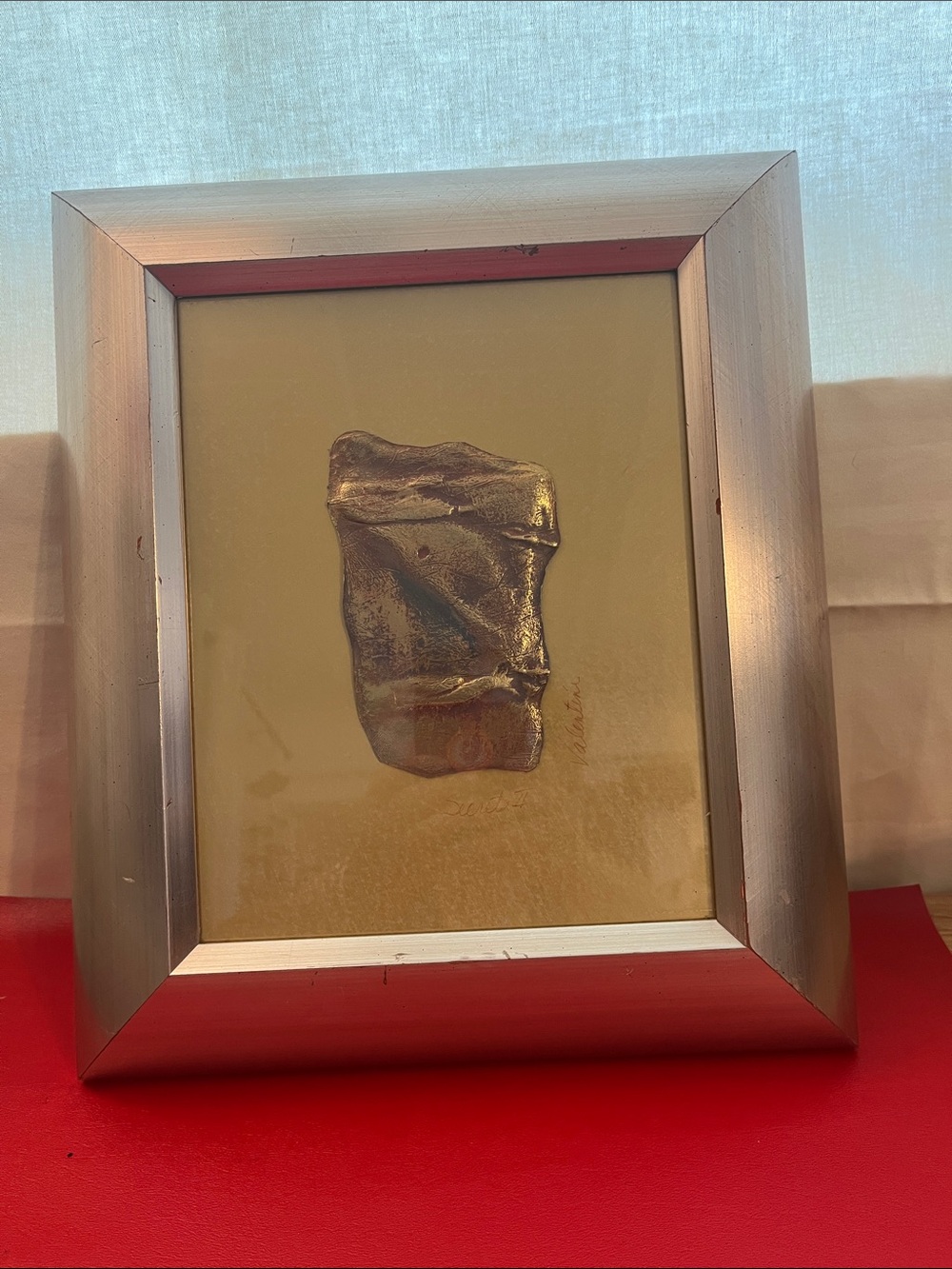 Secret 1-2-3 Valentine bronze abstract art sculpture framed
